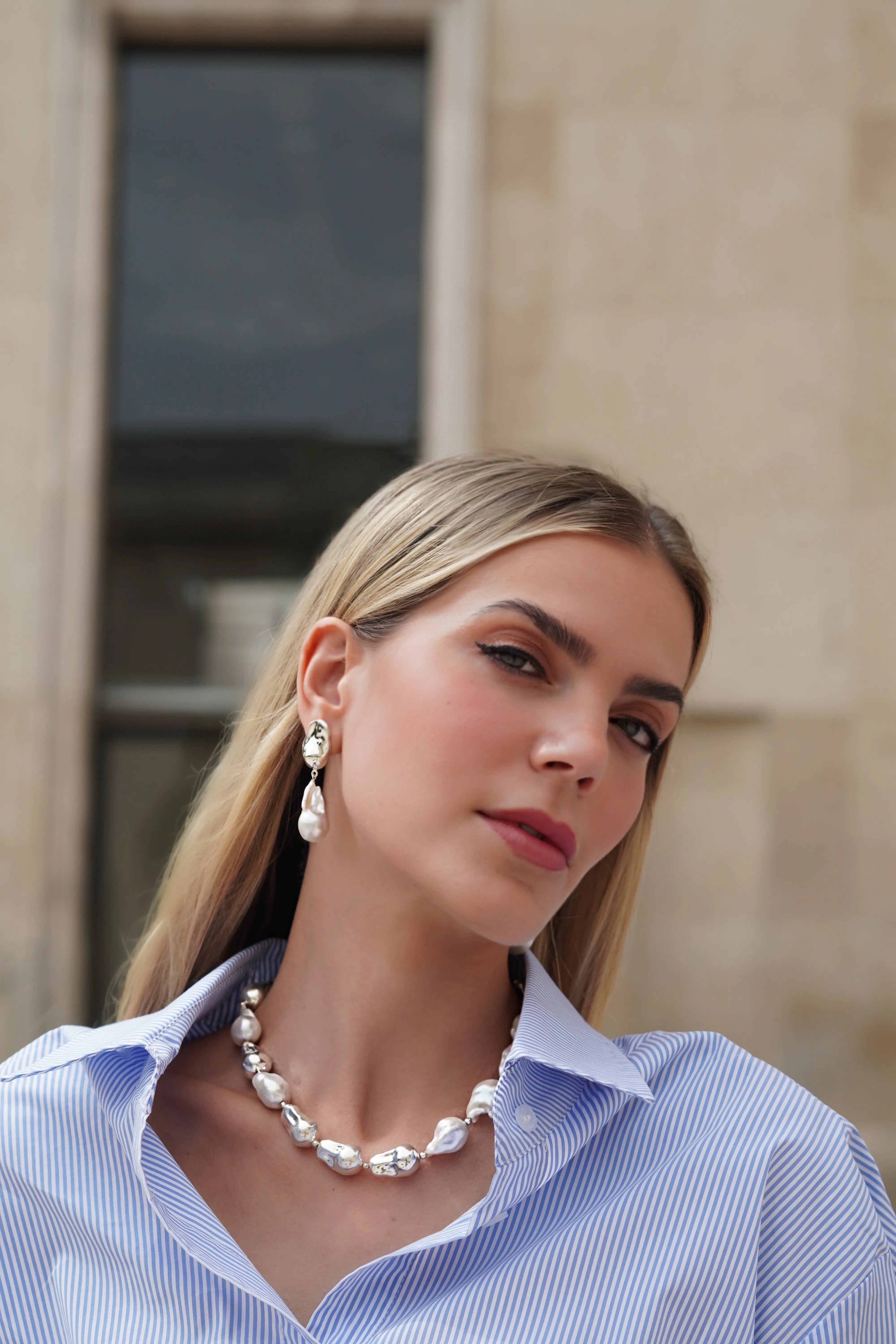 Baroque Pearl Necklace & Earrings Set | Chunky Irregular Pearls Gift for Her limanilondon