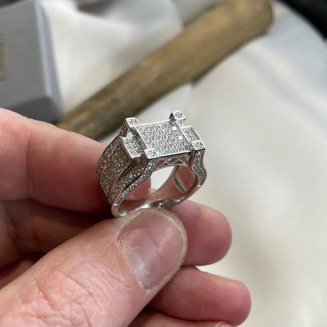 Sterling Silver 925 Men's Pinky Ring with CZ Decoration