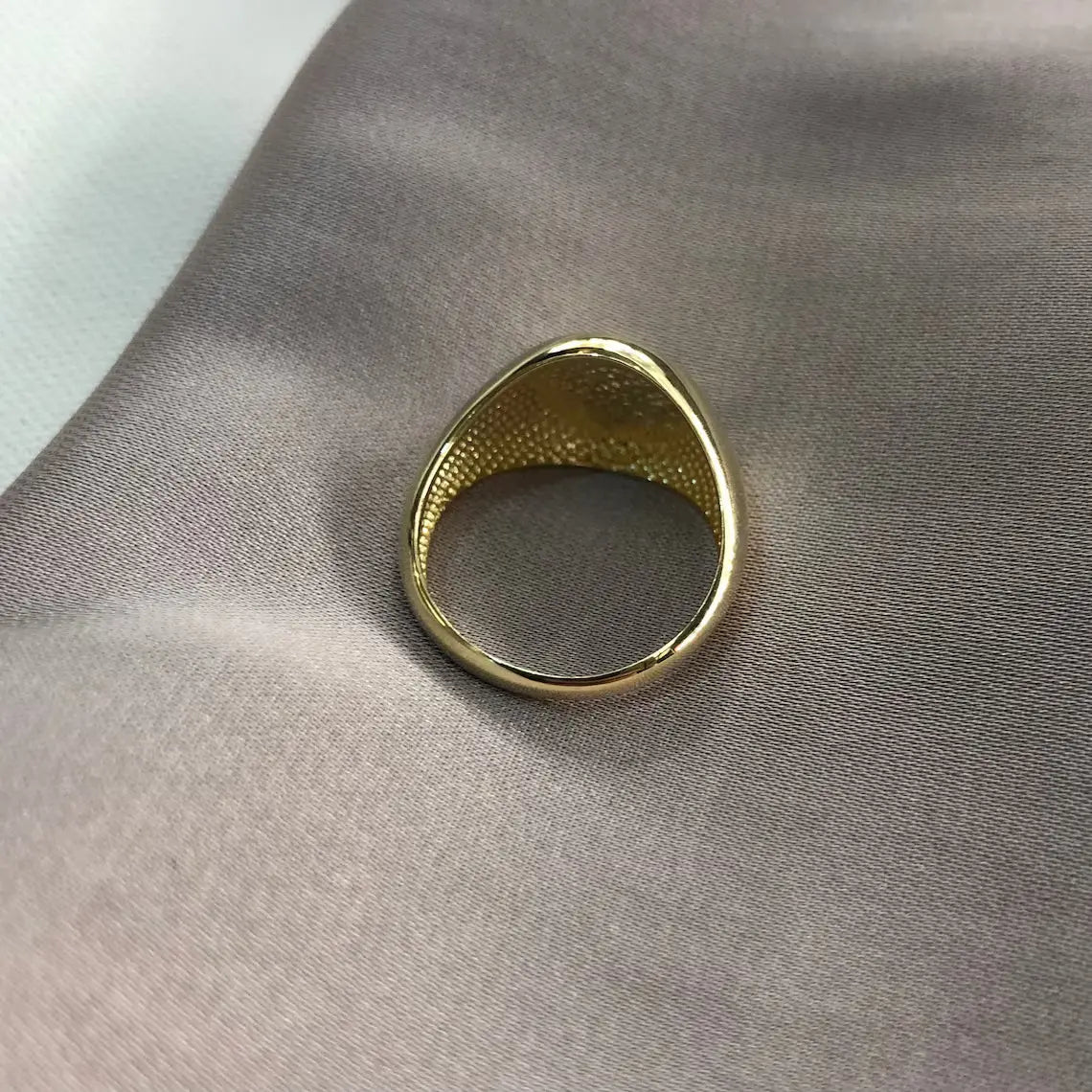 Genuine 9ct Yellow Gold Men's Round Plain Sides Signet Ring H-Q Sizes - Gift Boxed limanilondon