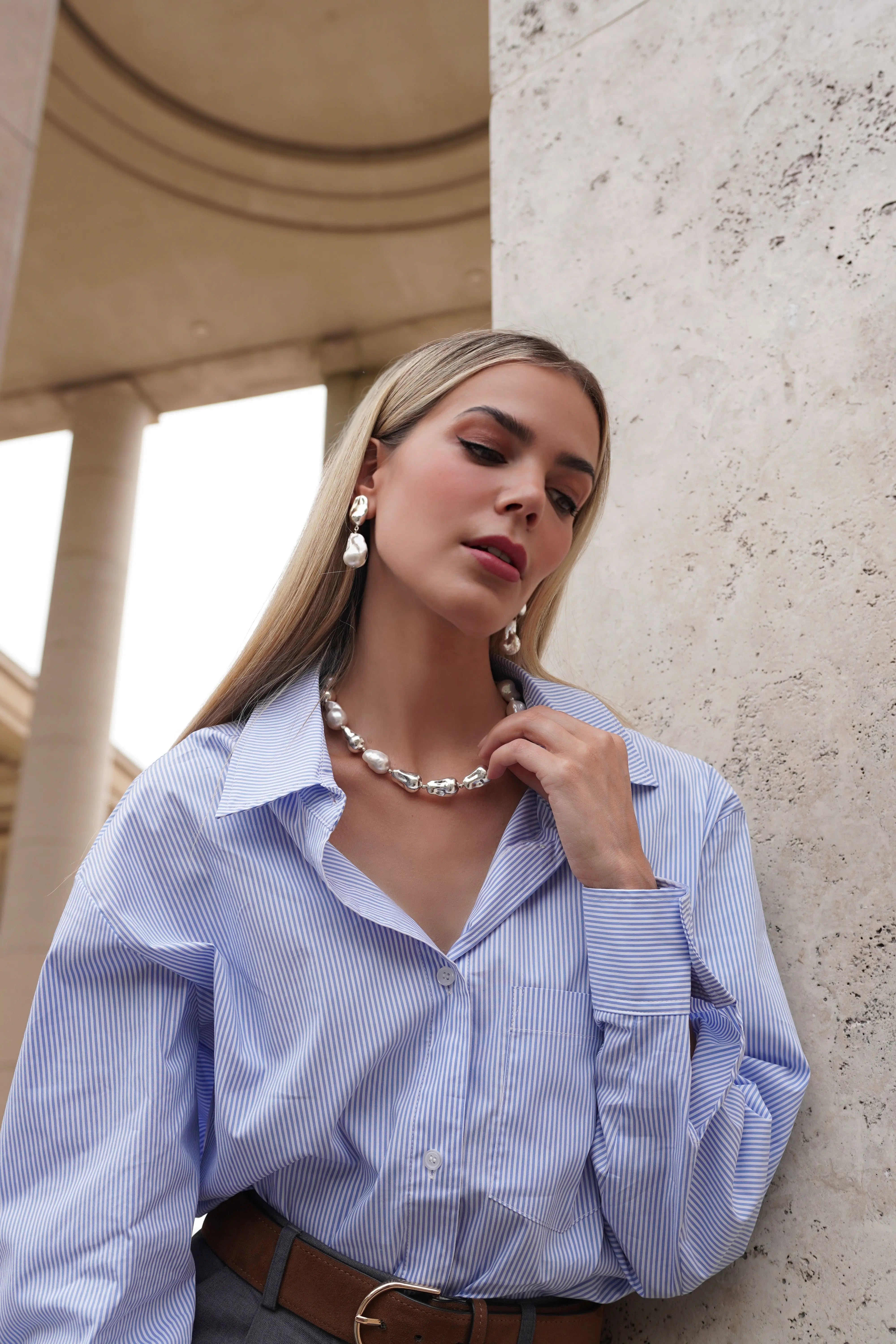 Baroque Pearl Necklace & Earrings Set | Chunky Irregular Pearls Gift for Her limanilondon