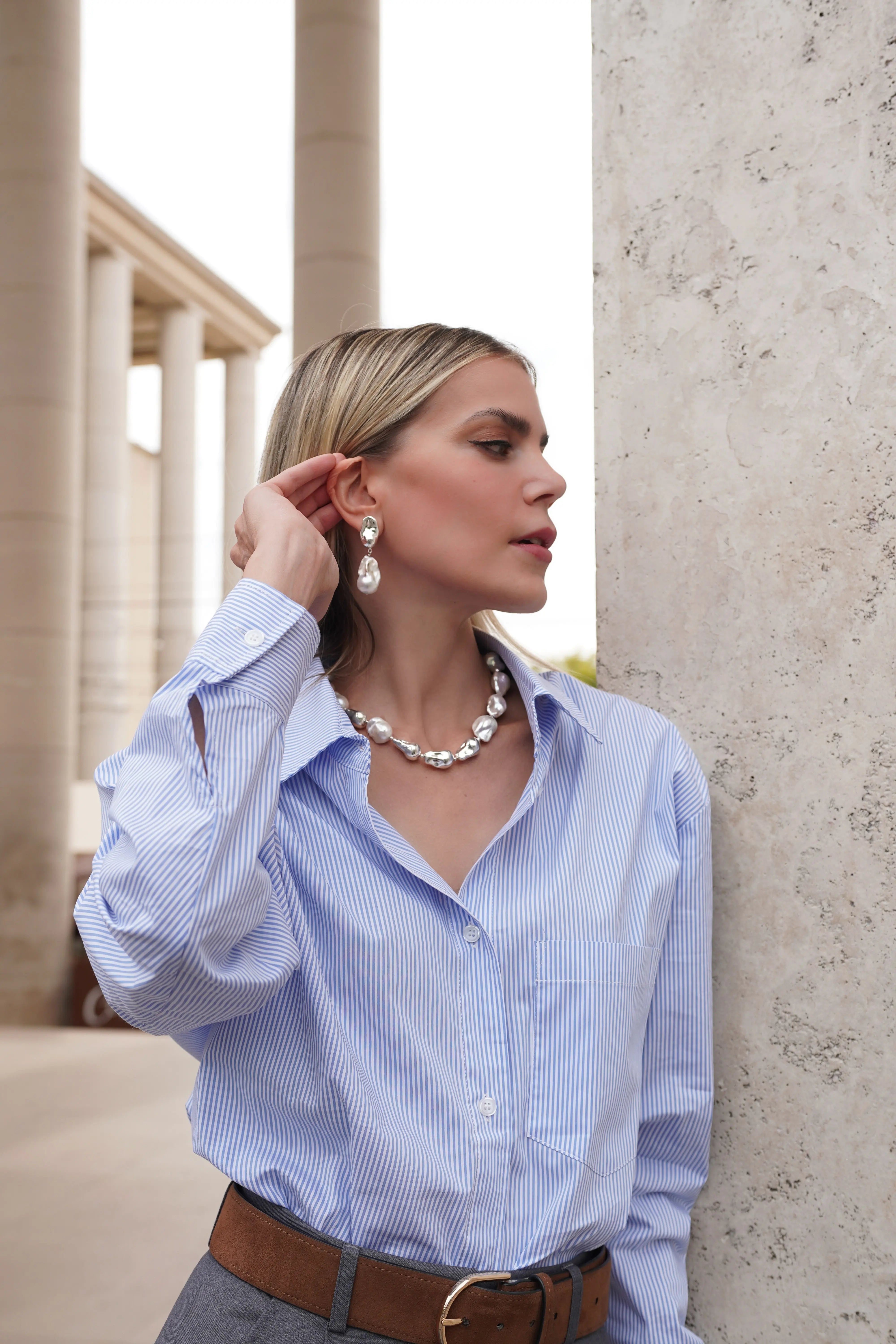 Baroque Pearl Necklace & Earrings Set | Chunky Irregular Pearls Gift for Her limanilondon