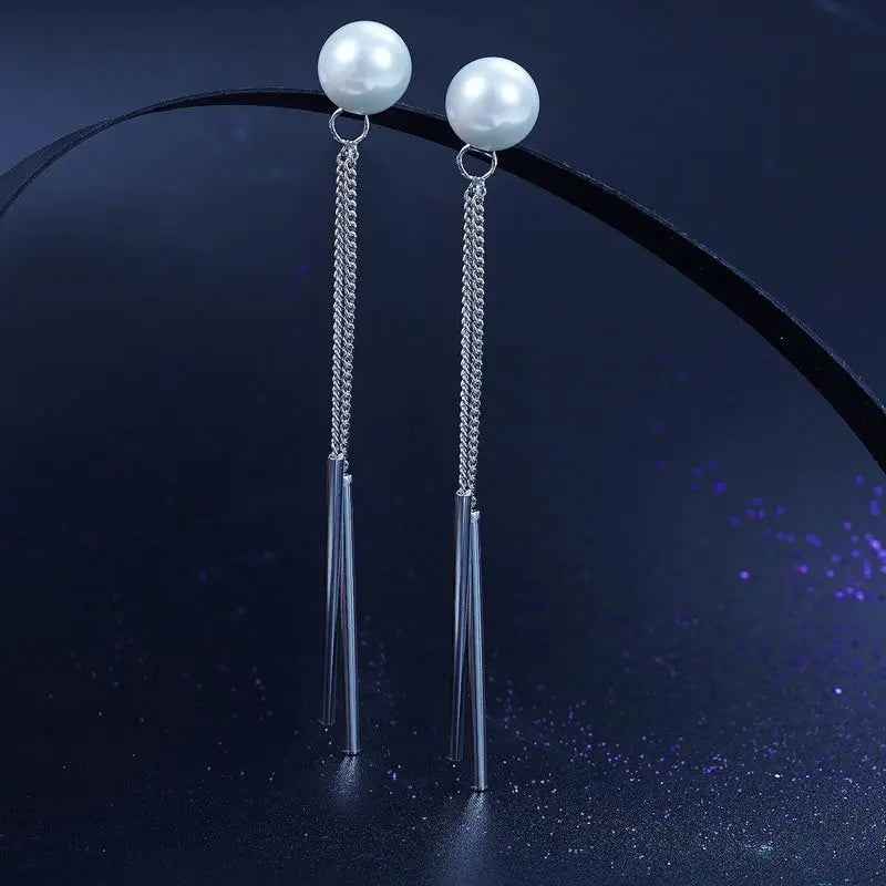 Bridal Wedding 925 Sterling Silver Simulated Pearl Earrings
