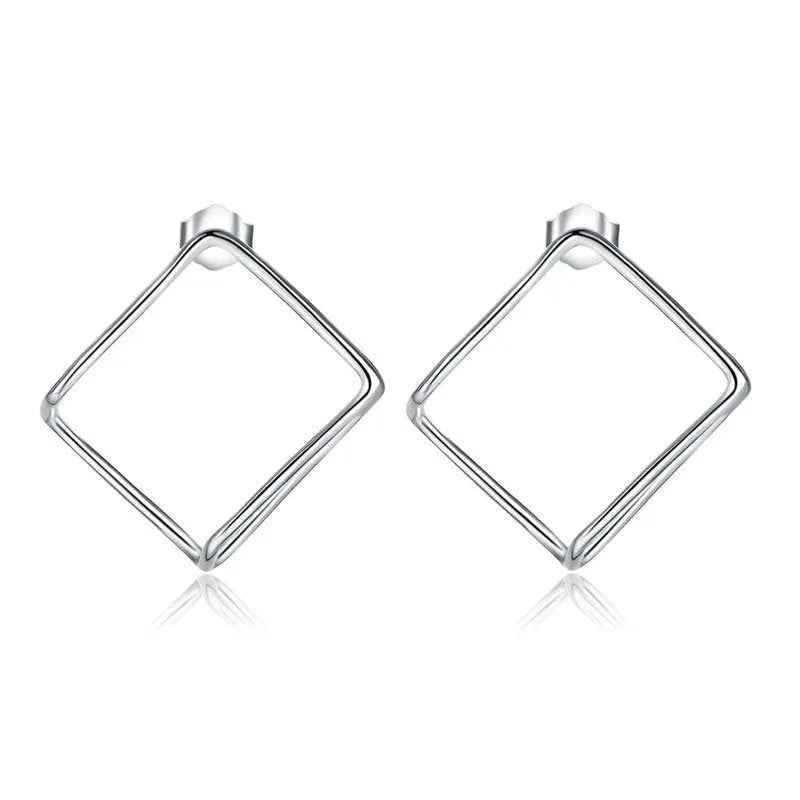 Cube Stud 925 Sterling Silver Earrings Fashion Stylish Jewellery