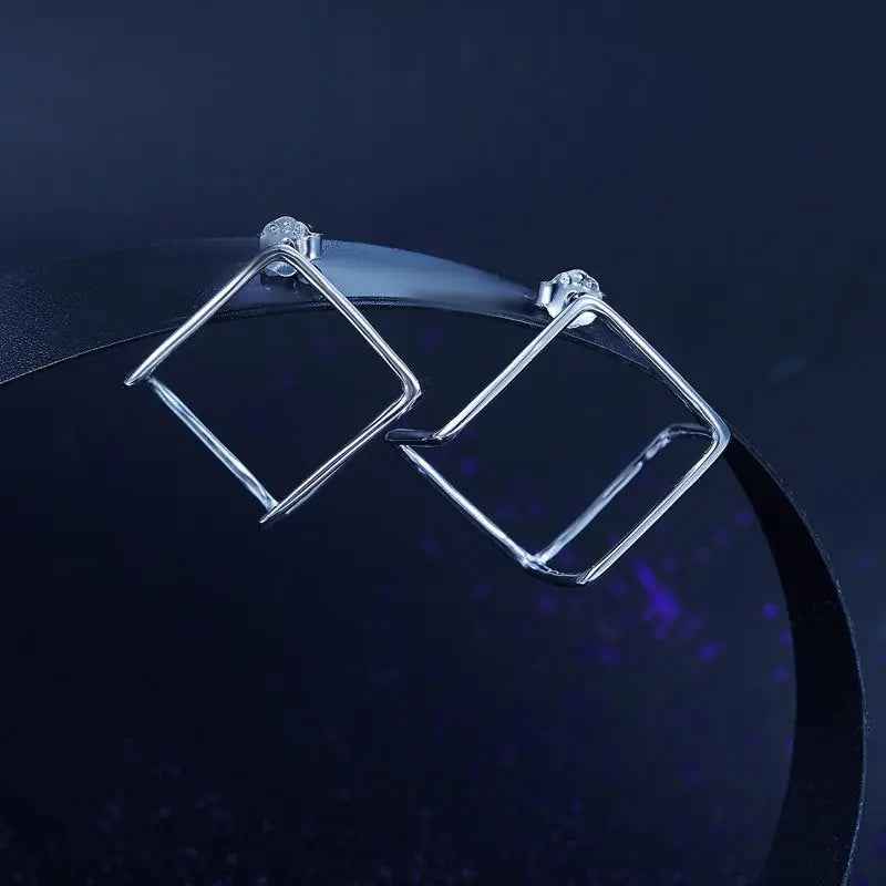 Cube Stud 925 Sterling Silver Earrings Fashion Stylish Jewellery