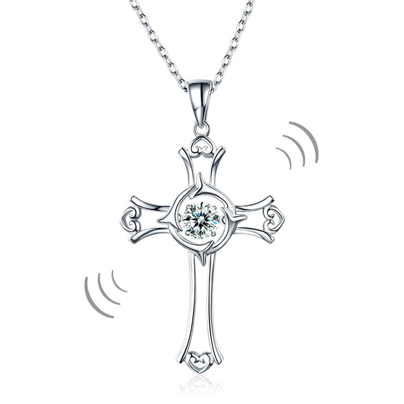 Heart Cross Pendant Necklace