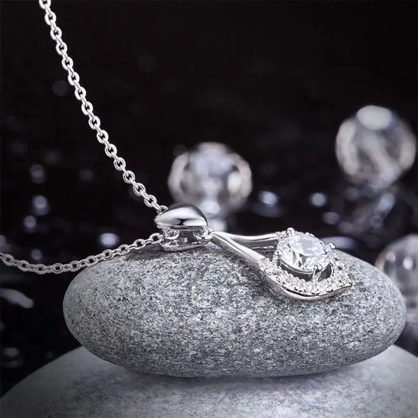 Heart Tear Drop Pendant Necklace Jewellery Created Diamond limanilondon
