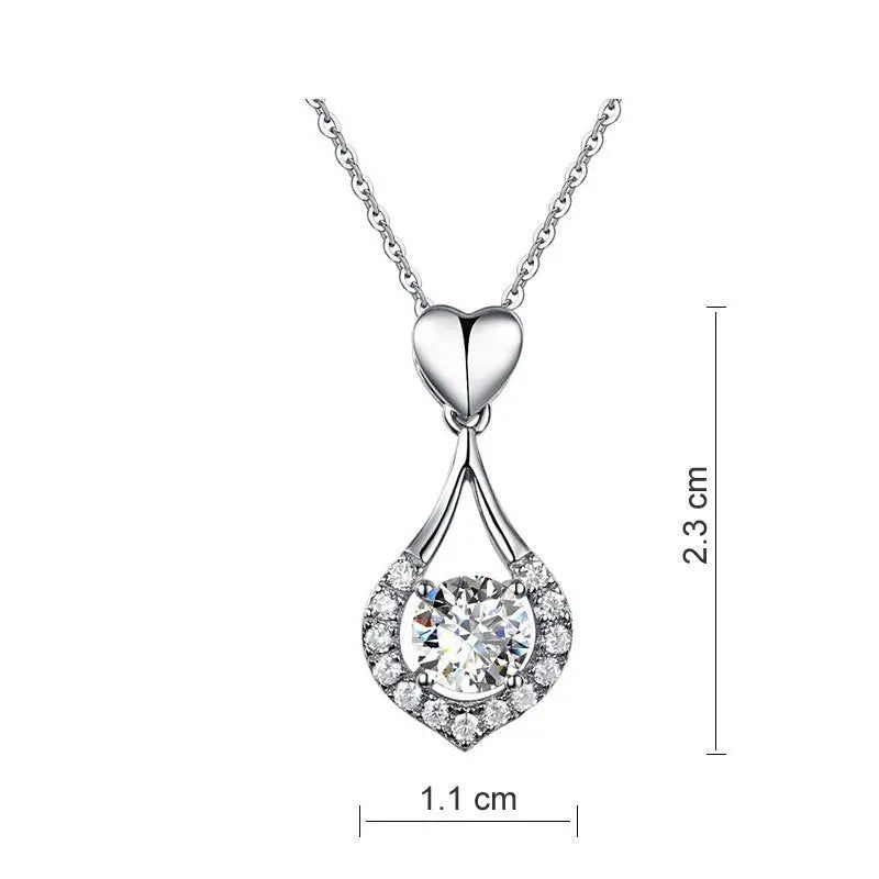 Heart Tear Drop Pendant Necklace Jewellery Created Diamond limanilondon