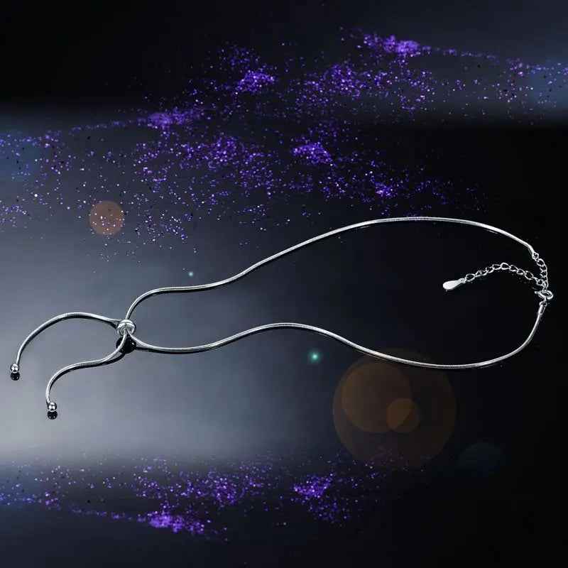 Adjustable Solid 925 Sterling Silver Necklace Stylish Jewellery Birthday Gift