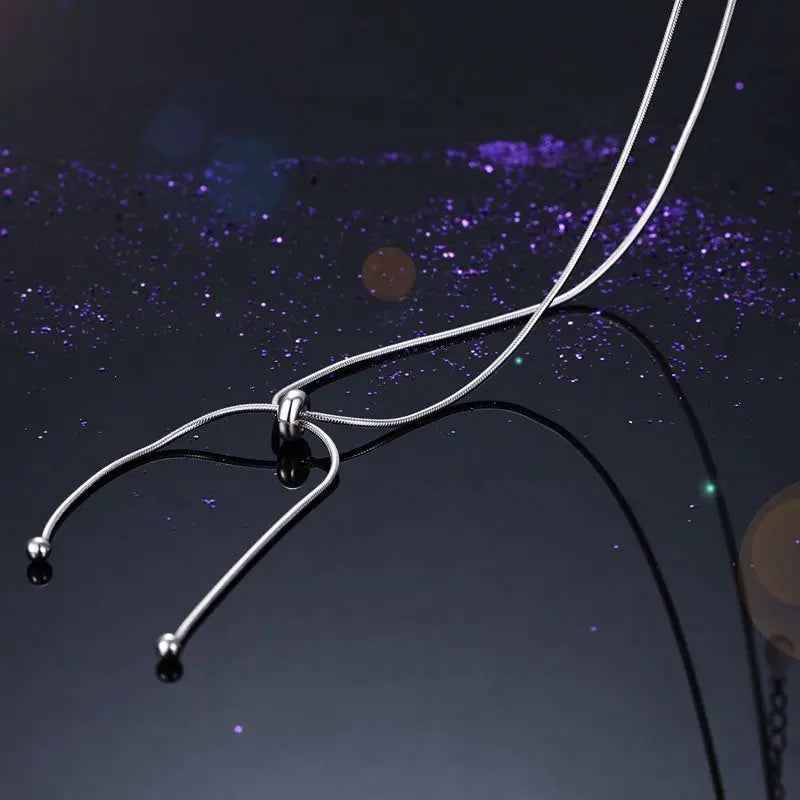 Adjustable Solid 925 Sterling Silver Necklace Stylish Jewellery Birthday Gift
