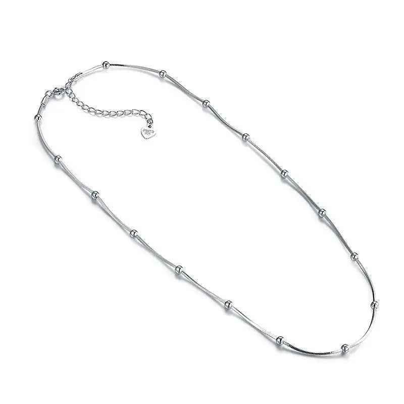 Solid 925 Sterling Silver Chain Necklace Stylish Jewellery
