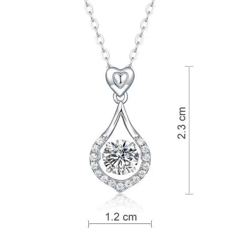 1 Carat Moissanite Teardrop Necklace | Dancing Stone | Sterling Silver