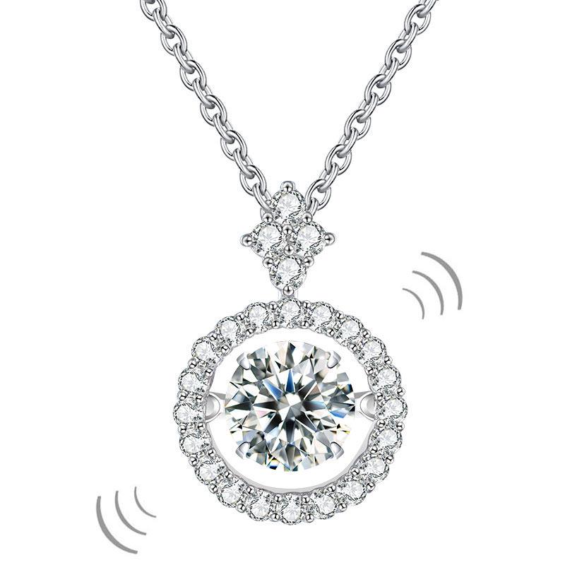 Moissanite Diamond Dancing Stone Necklace