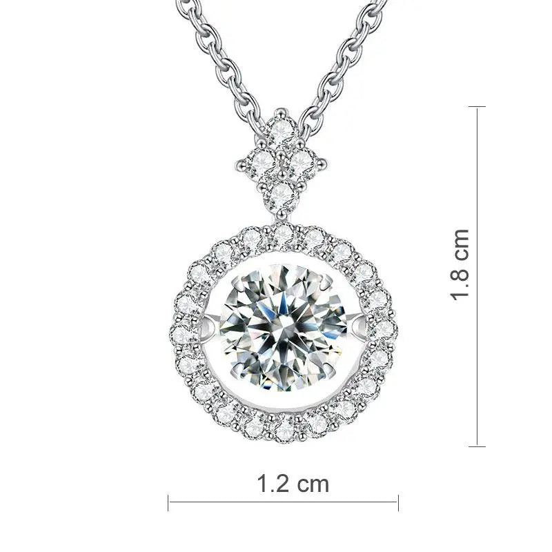 1 Carat Moissanite Diamond Dancing Stone Necklace 925 Sterling Silver limanilondon