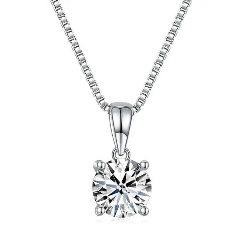 1 Carat Moissanite Pendant Necklace | Sterling Silver