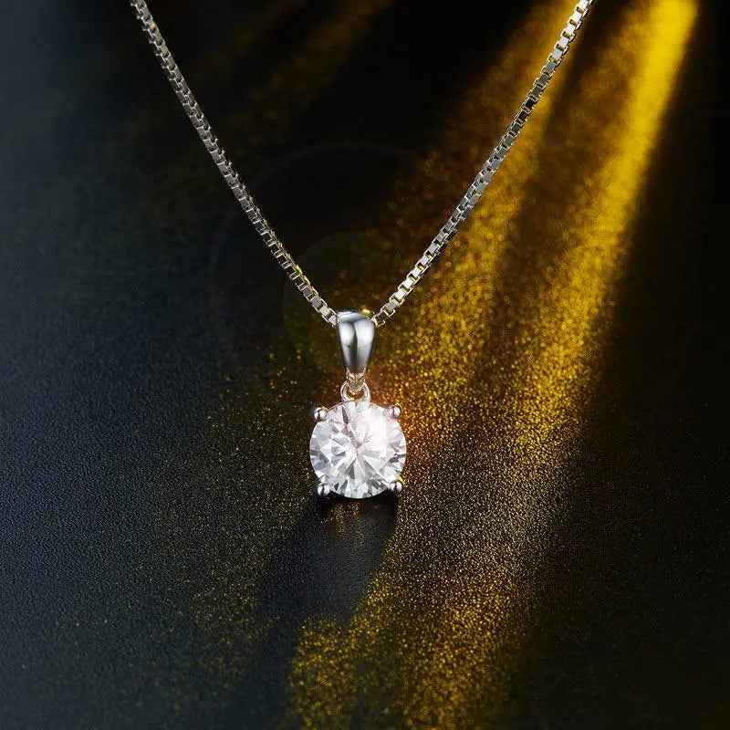 1 Carat Moissanite Pendant Necklace | Sterling Silver