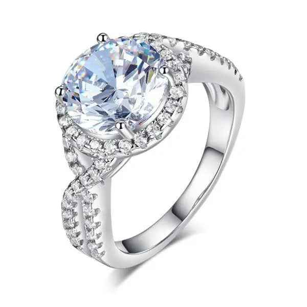 3 Carat Created Diamond 925 Sterling Silver Wedding Engagement Luxury Ring Promise Anniversary
