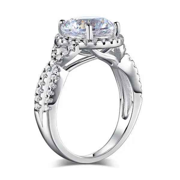 3 Carat Created Diamond 925 Sterling Silver Wedding Engagement Luxury Ring Promise Anniversary
