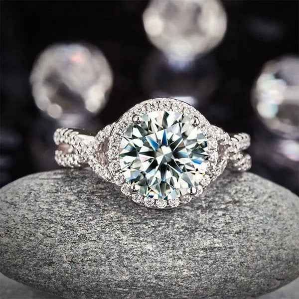 3 Carat Created Diamond 925 Sterling Silver Wedding Engagement Luxury Ring Promise Anniversary