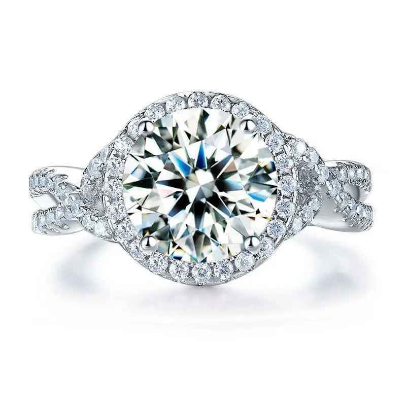 3 Carat Created Diamond 925 Sterling Silver Wedding Engagement Luxury Ring Promise Anniversary