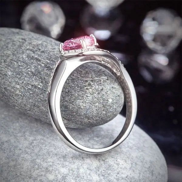 Twist Curl Ring 925 Sterling Silver Wedding Engagement Ring 1.25 Ct Fancy Pink Created Diamond limanilondon
