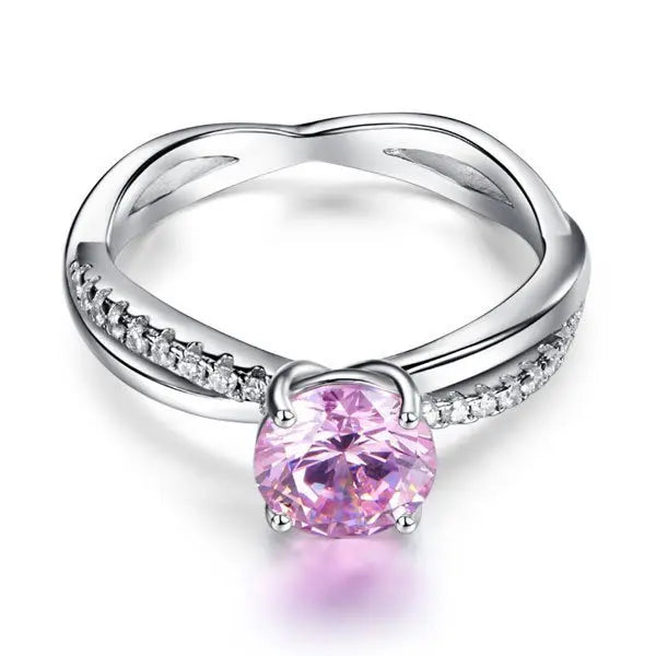 Sterling Silver Wedding Promise Anniversary Ring 1.25 Ct Fancy Pink Created Diamond limanilondon