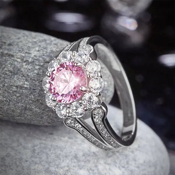 Art Deco Vintage Style Ring 925 Sterling Silver Wedding Ring 1.25 Ct Fancy Pink Created Diamond Promise Anniversary limanilondon