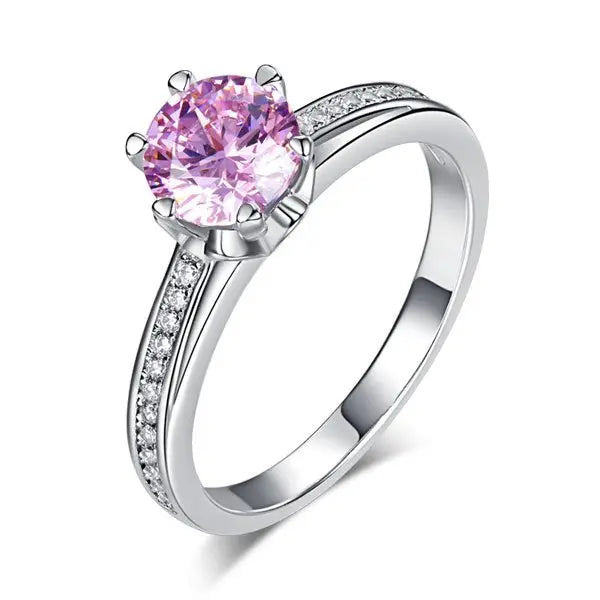 Fancy Pink Created Diamond Ring