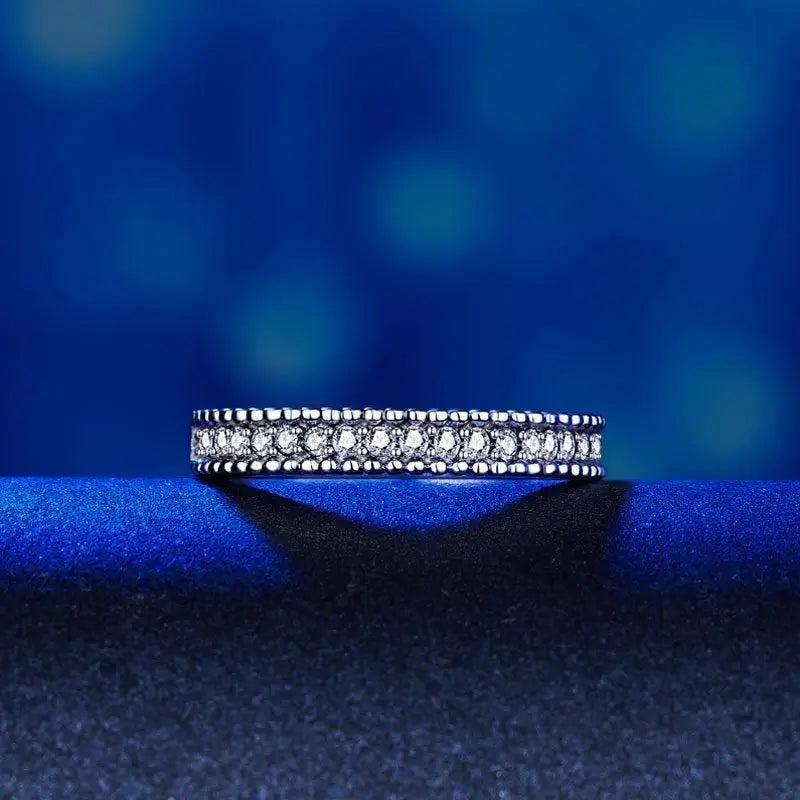 Solid 925 Sterling Silver 2 Pcs Wedding Engagement Ring Set 1 Ct Created Diamante limanilondon