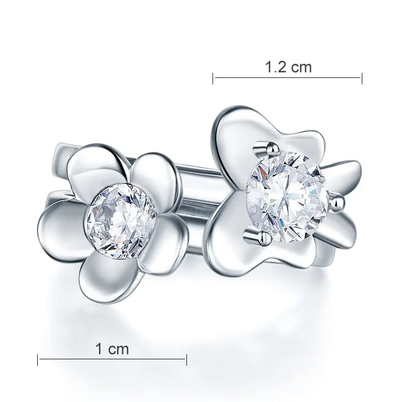 Solid 925 Sterling Silver 2 Pcs Butterfly Flower Ring Set Lady Jewellery limanilondon