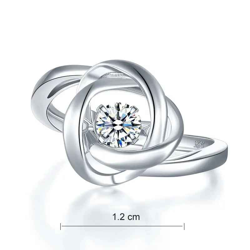 Dancing Stone Woven Solid 925 Sterling Silver Ring