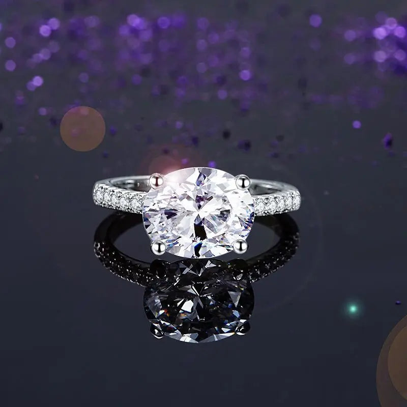 Solid 925 Sterling Silver 4 Carat Wedding Anniversary Ring Oval Cut Luxury Jewellery limanilondon