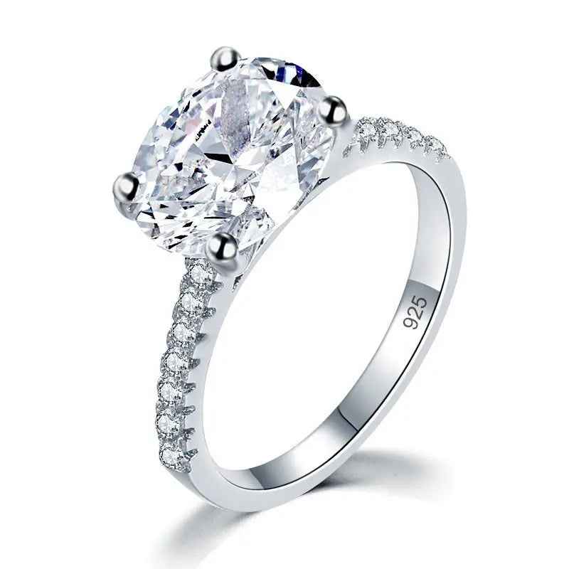 Solid 925 Sterling Silver 4 Carat Wedding Anniversary Ring Oval Cut Luxury Jewellery