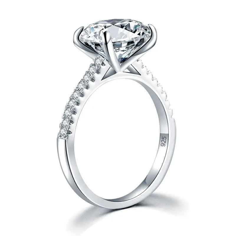 Solid 925 Sterling Silver 4 Carat Wedding Anniversary Ring Oval Cut Luxury Jewellery