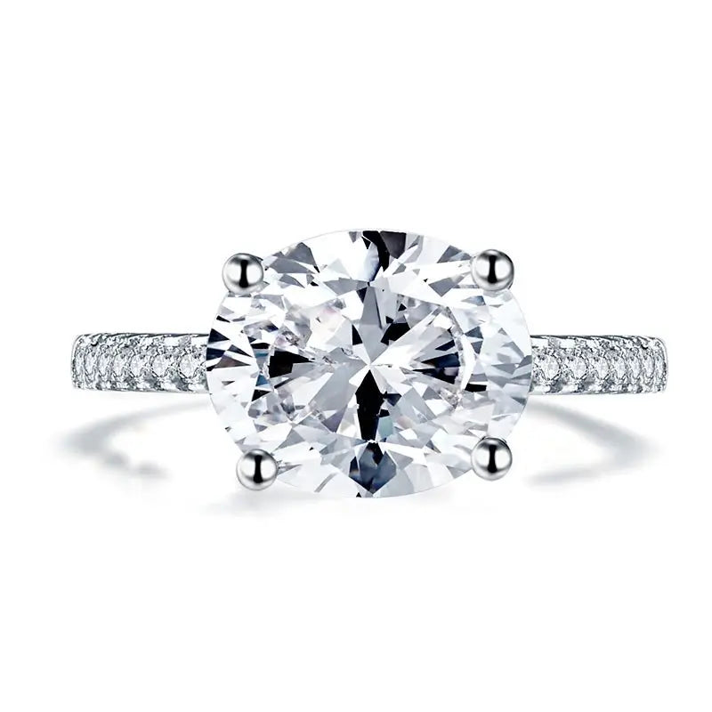 Solid 925 Sterling Silver 4 Carat Wedding Anniversary Ring Oval Cut Luxury Jewellery limanilondon