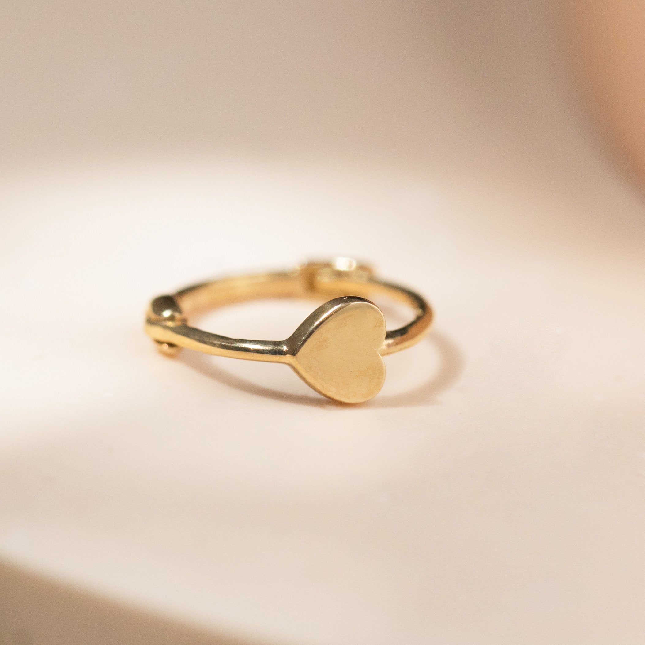 Genuine 9ct Yellow Gold Heart Cartilage Hoop Earring