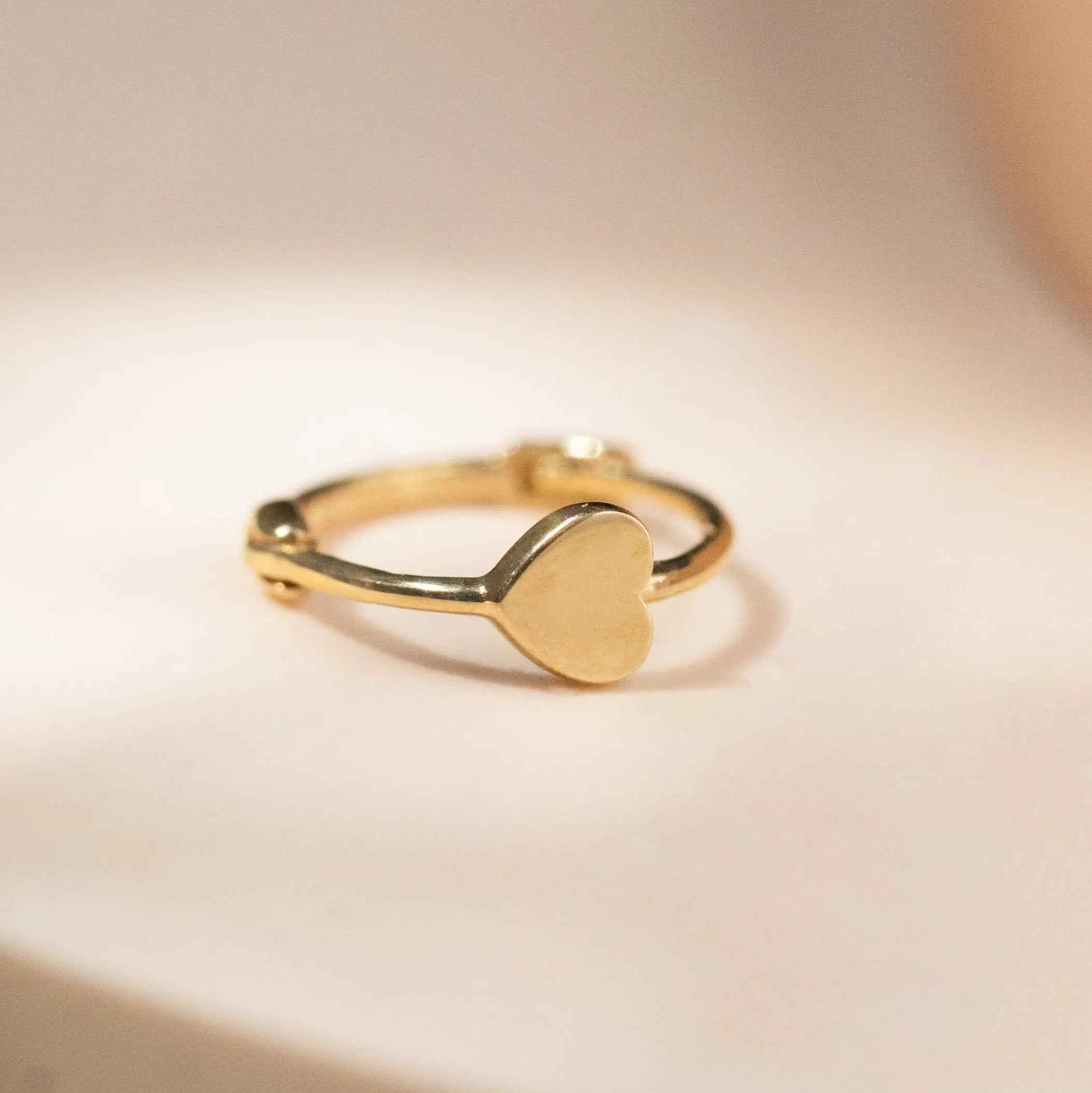 Genuine 9ct Yellow Gold Heart Cartilage Hoop Earring