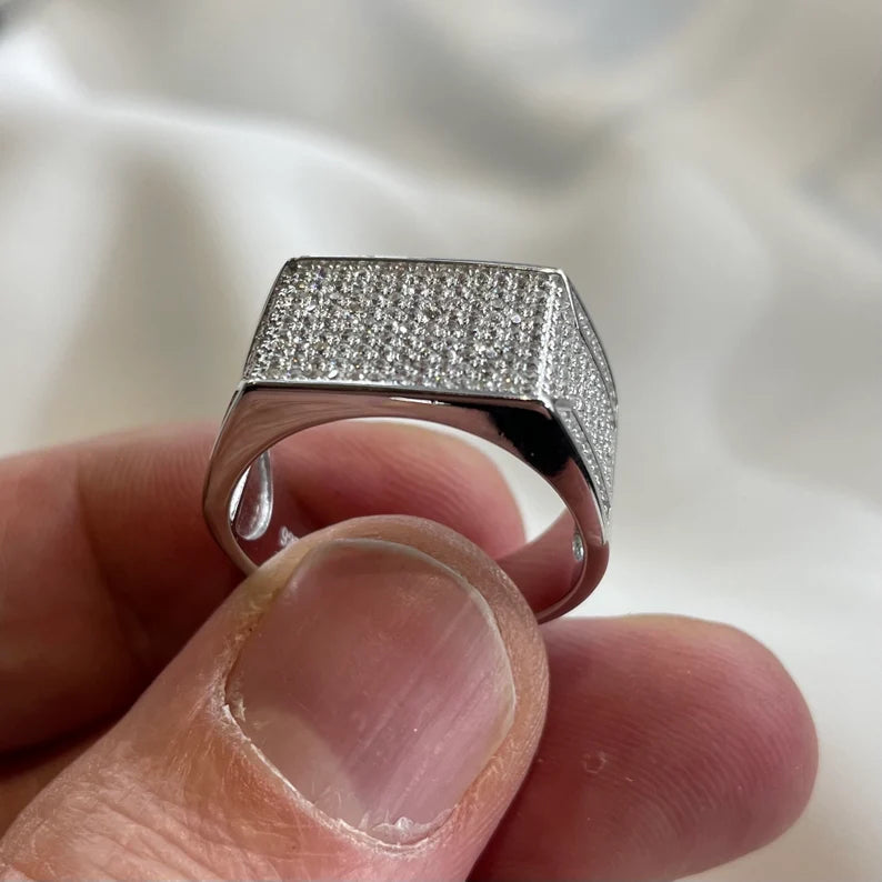 Men's pinky Rings 925 sterling silver rings Decorated with AAA CZ