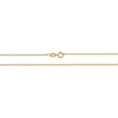 Genuine 9ct Yellow Gold Round Disc with Single CZ Charm Rolo Chain Necklace