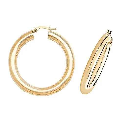 Genuine 9 Carat Yellow Gold 30mm Hoop Earrings