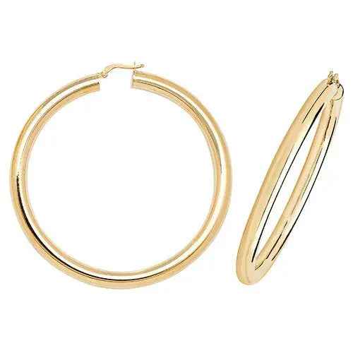 Genuine 9 Carat Yellow Gold 50mm Hoop Earrings