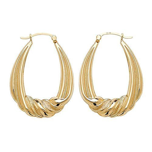Genuine 9ct Yellow Gold Creole Earrings