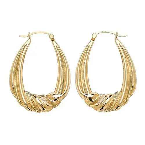 Genuine 9ct Yellow Gold Creole Earrings