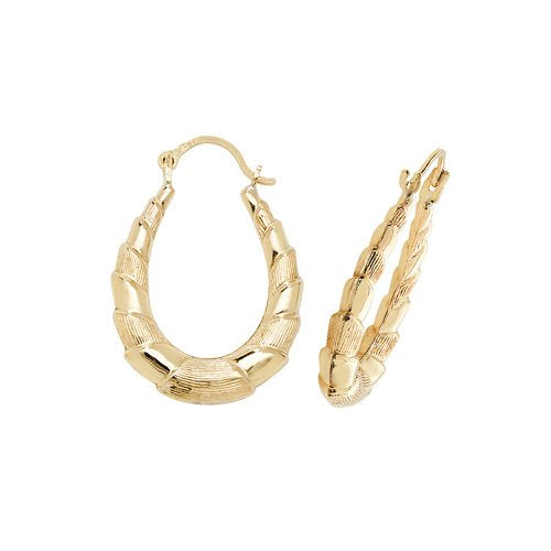 Genuine 9 CT Yellow Gold Creole Earrings