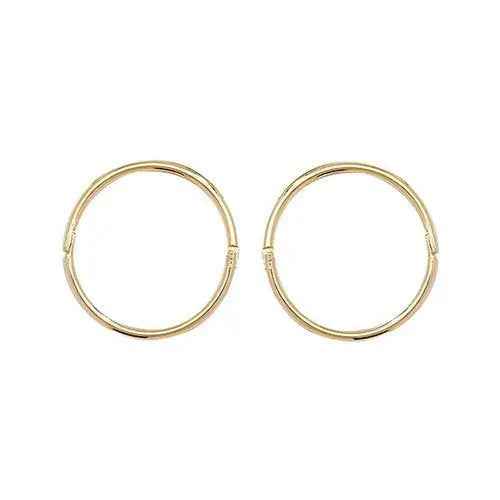 Genuine 9CT Yellow GOLD 12MM HINGED SLEEPERS Earrings Gift Boxed