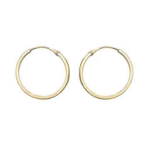 Genuine 9ct Yellow Gold 14mm Sleeper Earrings