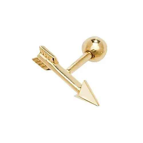 Genuine 9ct Yellow Gold Arrow Cartilage 6mm Post Stud Earring