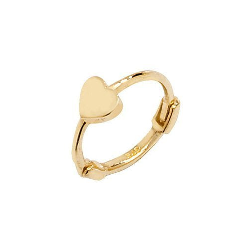 Genuine 9ct Yellow Gold Heart Cartilage Hoop Earring
