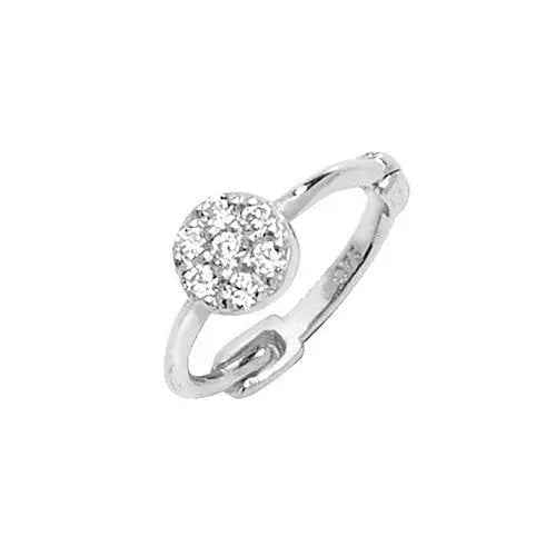 Genuine 9CT White Gold CZ Dome Cartilage Hoop Earring