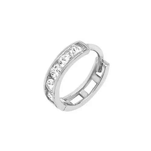 Genuine 9CT White Gold CZ Cartilage Hoop Earring