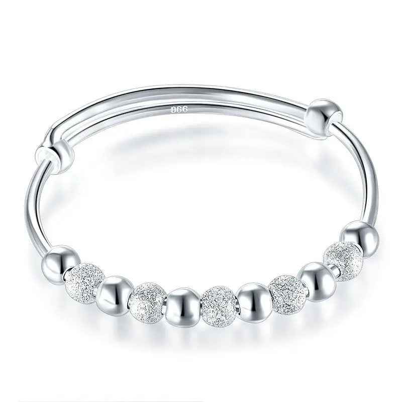 Solid 999 Silver Bangle Bracelet Baby Gift Adjustable Size